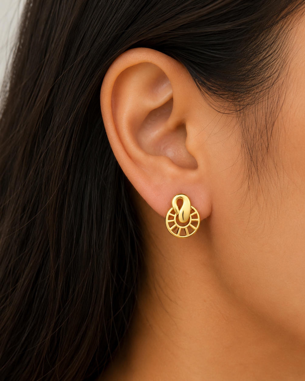 9k Infinity Sunburst Stud Earrings