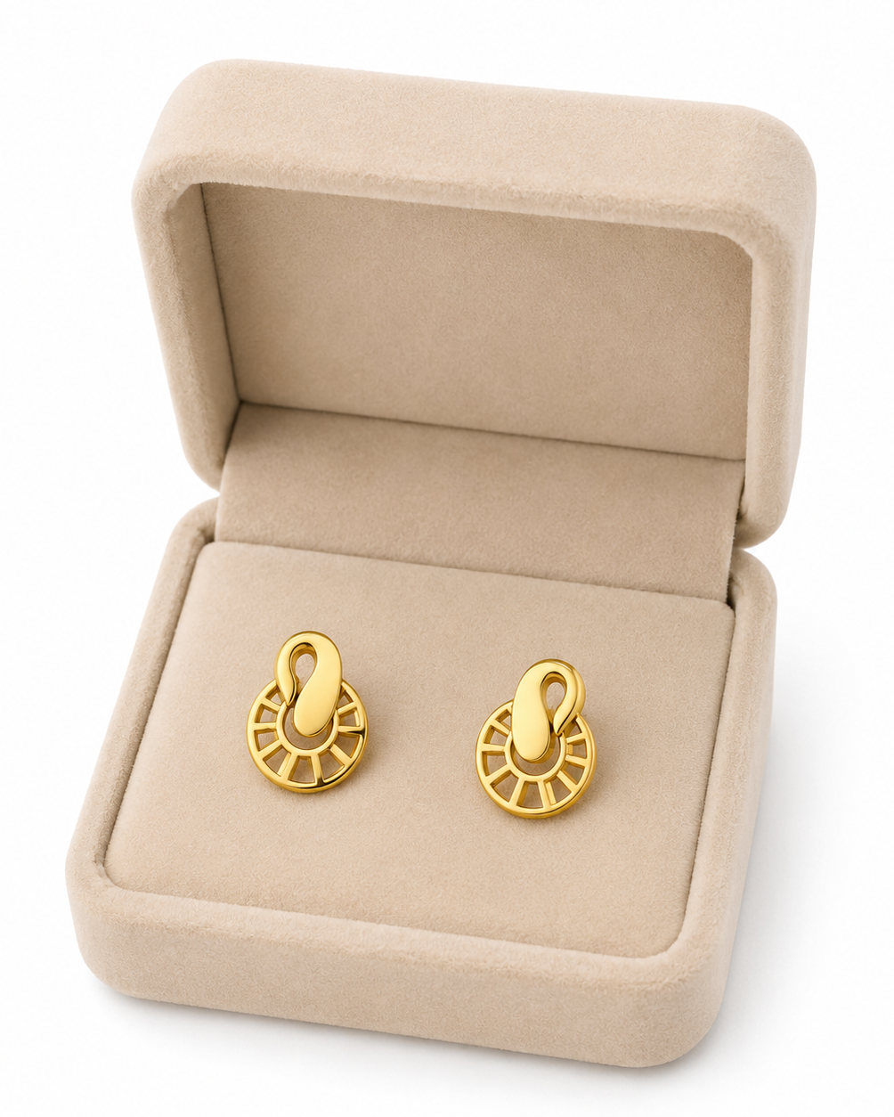 9k Infinity Sunburst Stud Earrings