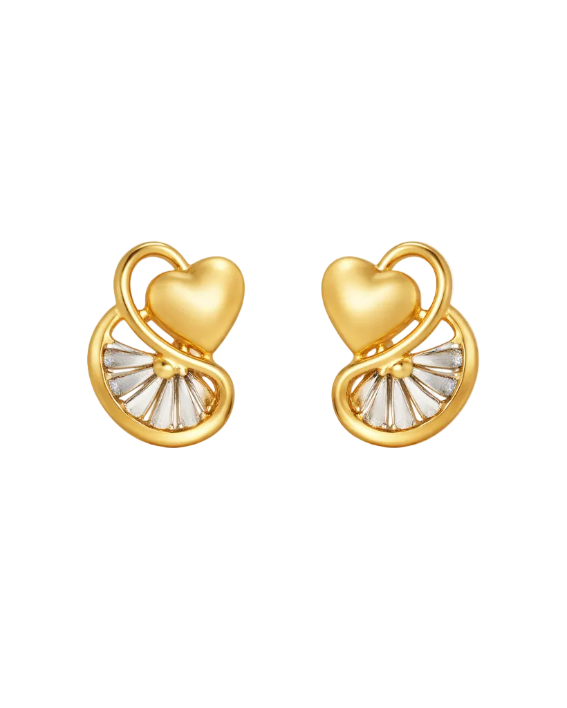 9k Two-Tone Romantic Swirl Earrings