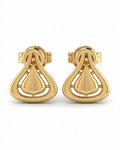 9K Teardrop Cage Gold Stud Earring