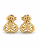 9K Teardrop Cage Gold Stud Earring