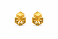 9K Geometric 3D Cube Gold Stud Earring