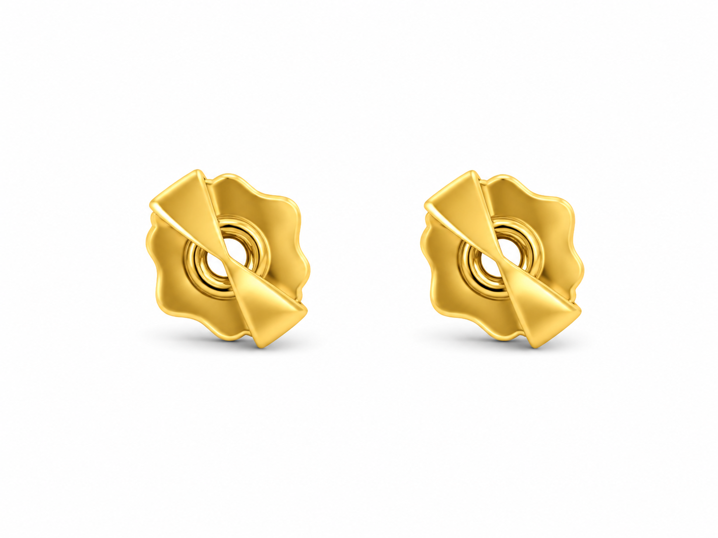 9K Decorative Gold  Backs Earring