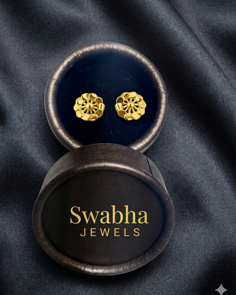 9K Radiant Wheel Bloom Earrings