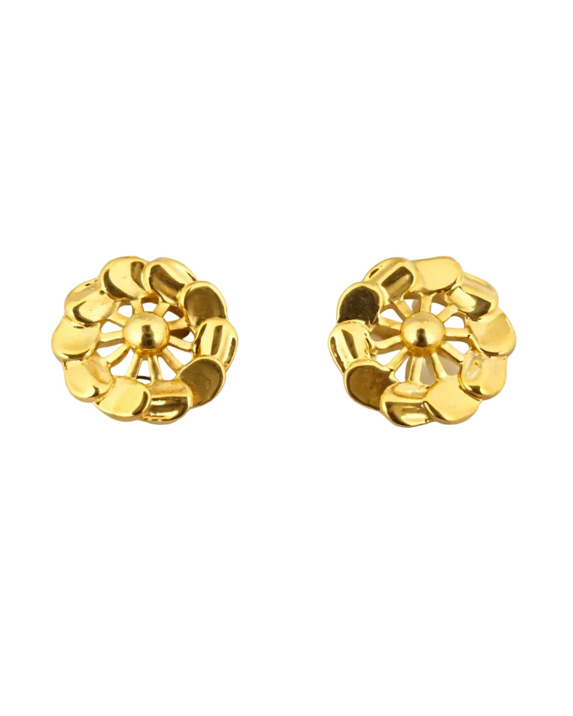 9K Radiant Wheel Bloom Earrings