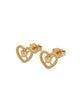 9k Open Heart Rope Stud Earring
