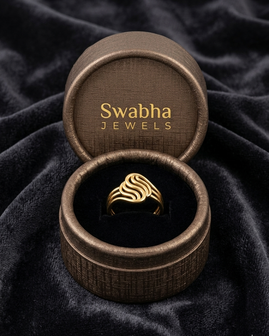 9K Abstract Heart Wave Ring