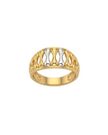 9K Two-Tone Hourglass Lattice Ring