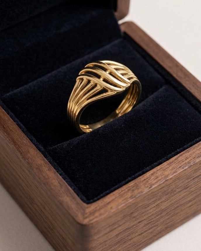 9K Interwoven Lattice Wave Ring