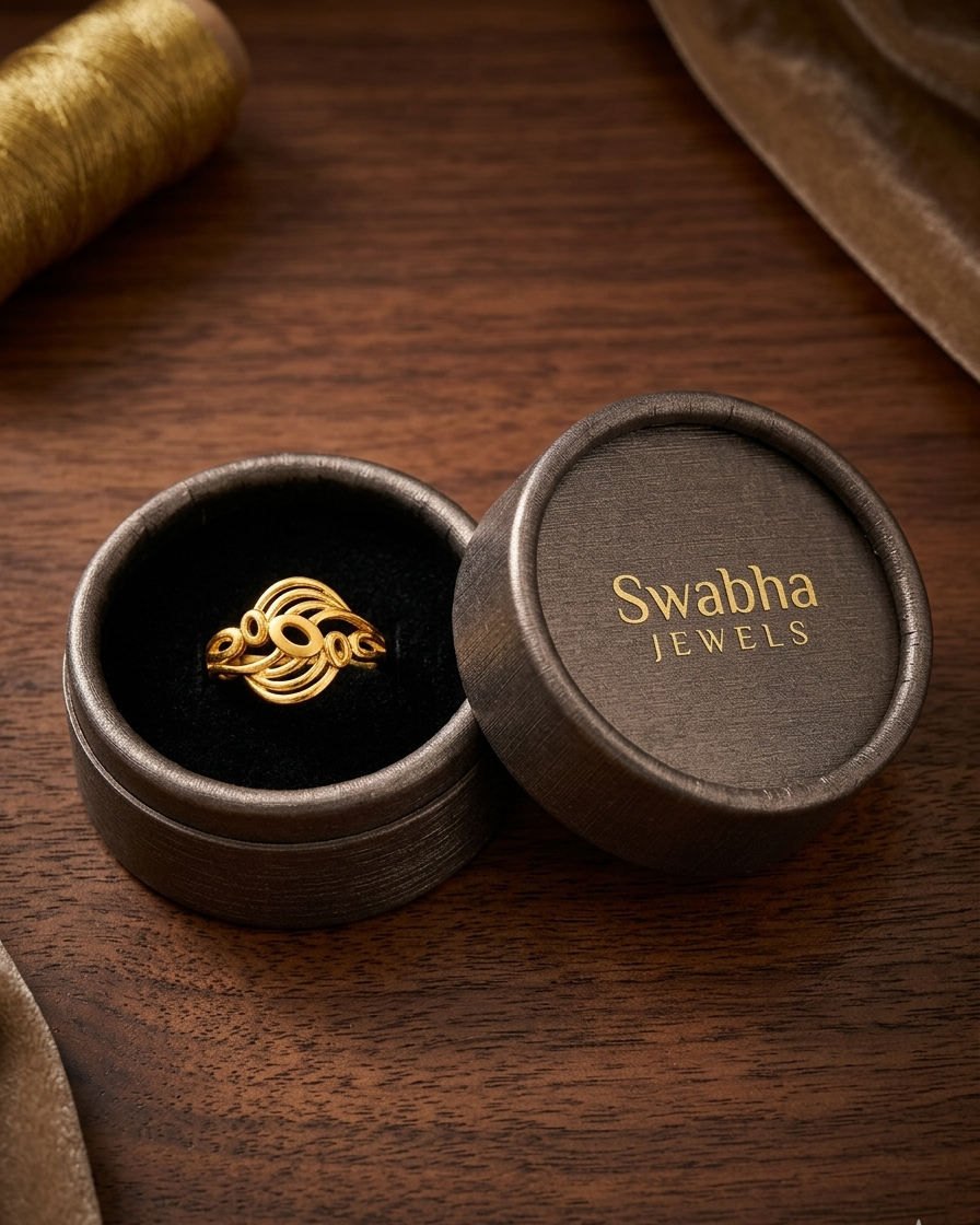 9K Modern Swirl / Wave Design Ring