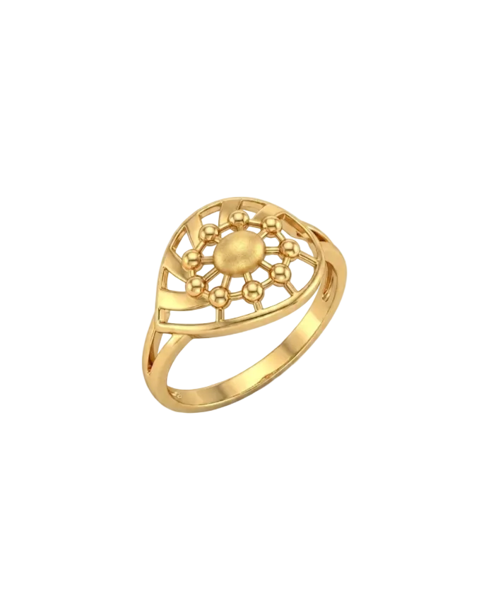9K Gold Sunburst Filigree Ring