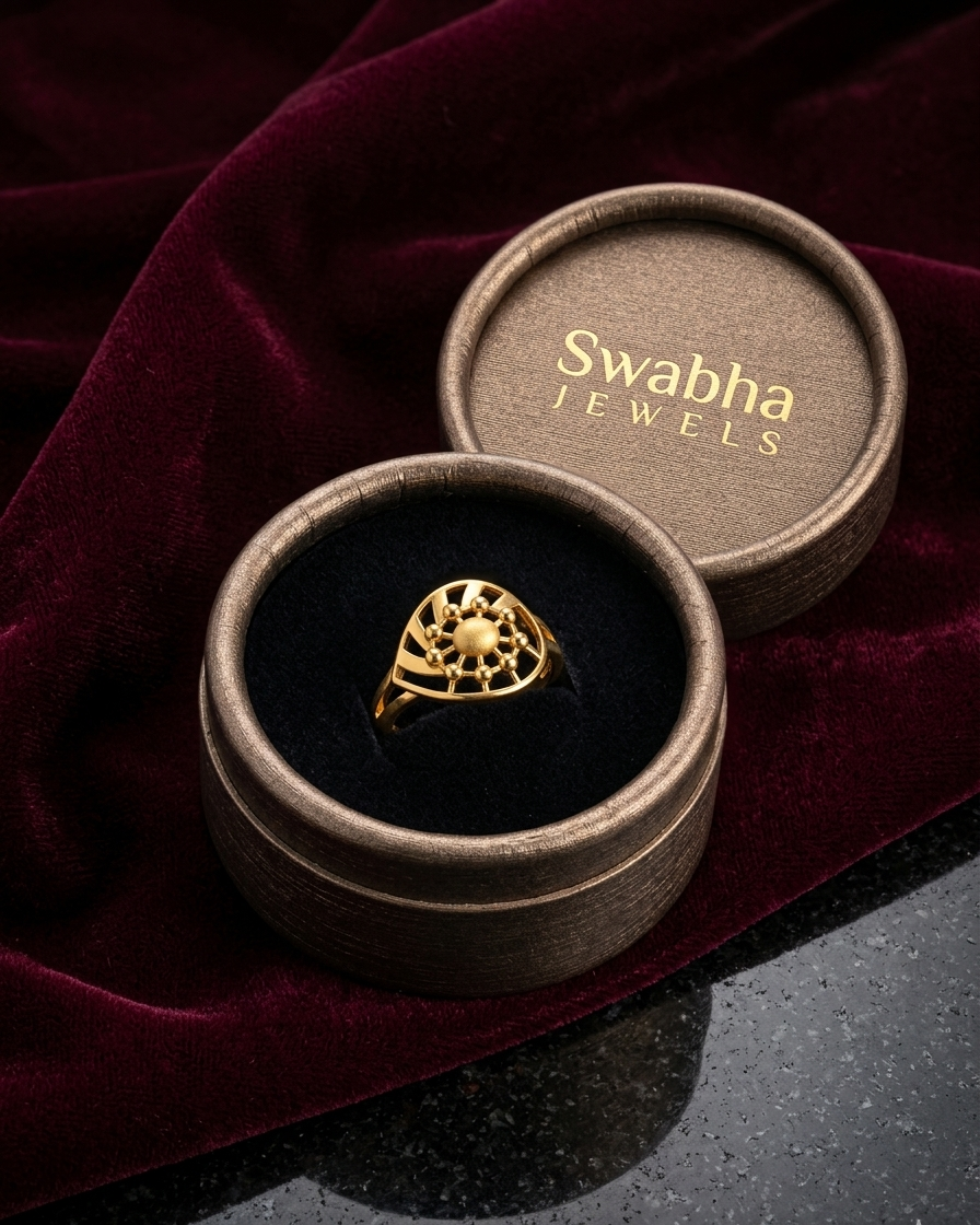 9K Gold Sunburst Filigree Ring