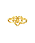 9K Dual Heart Infinity Ring