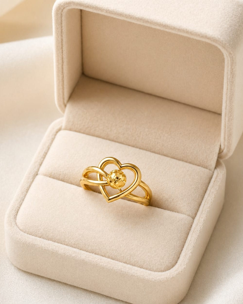 9K Dual Heart Infinity Ring