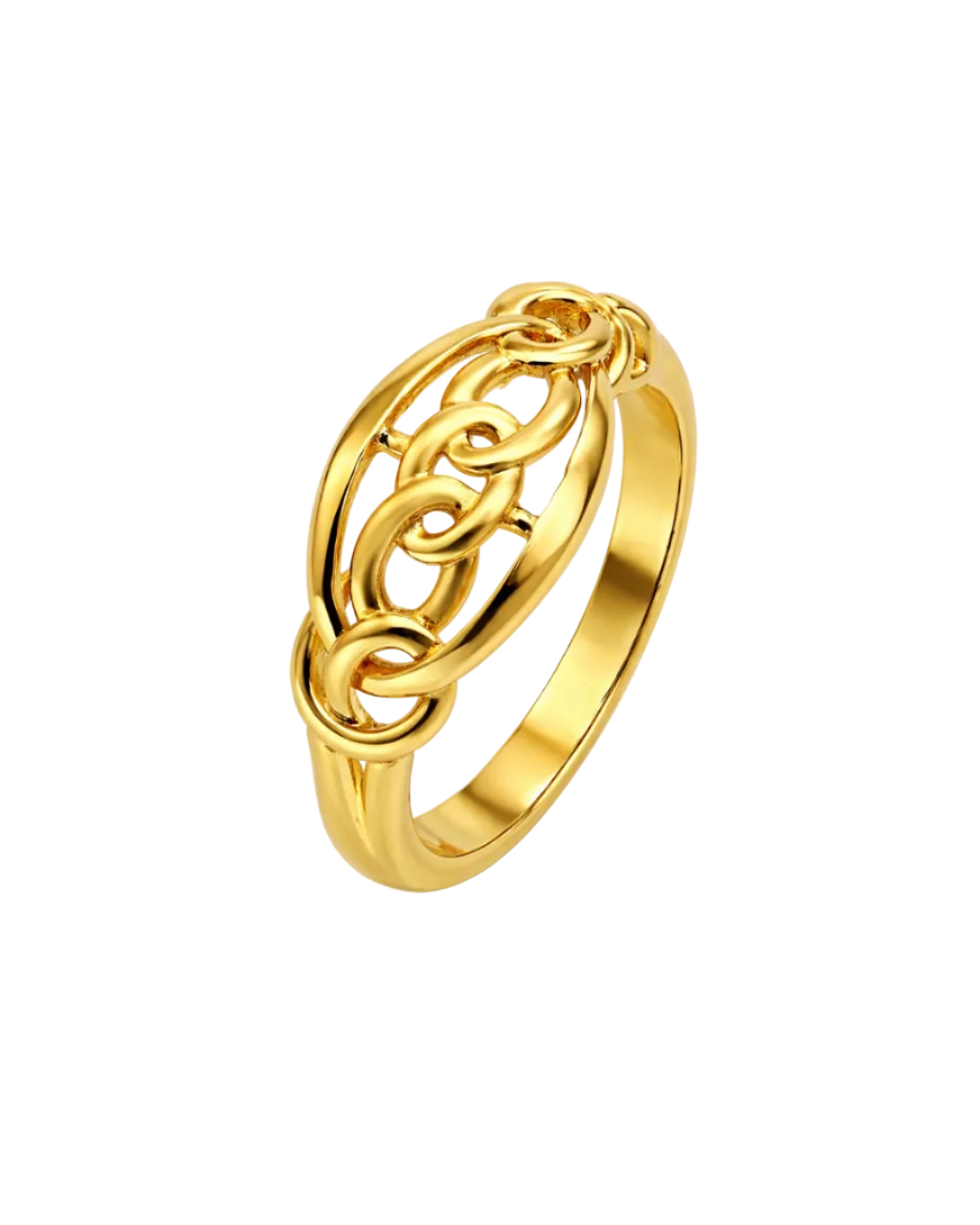 9K Infinity Link Chain Gold Ring