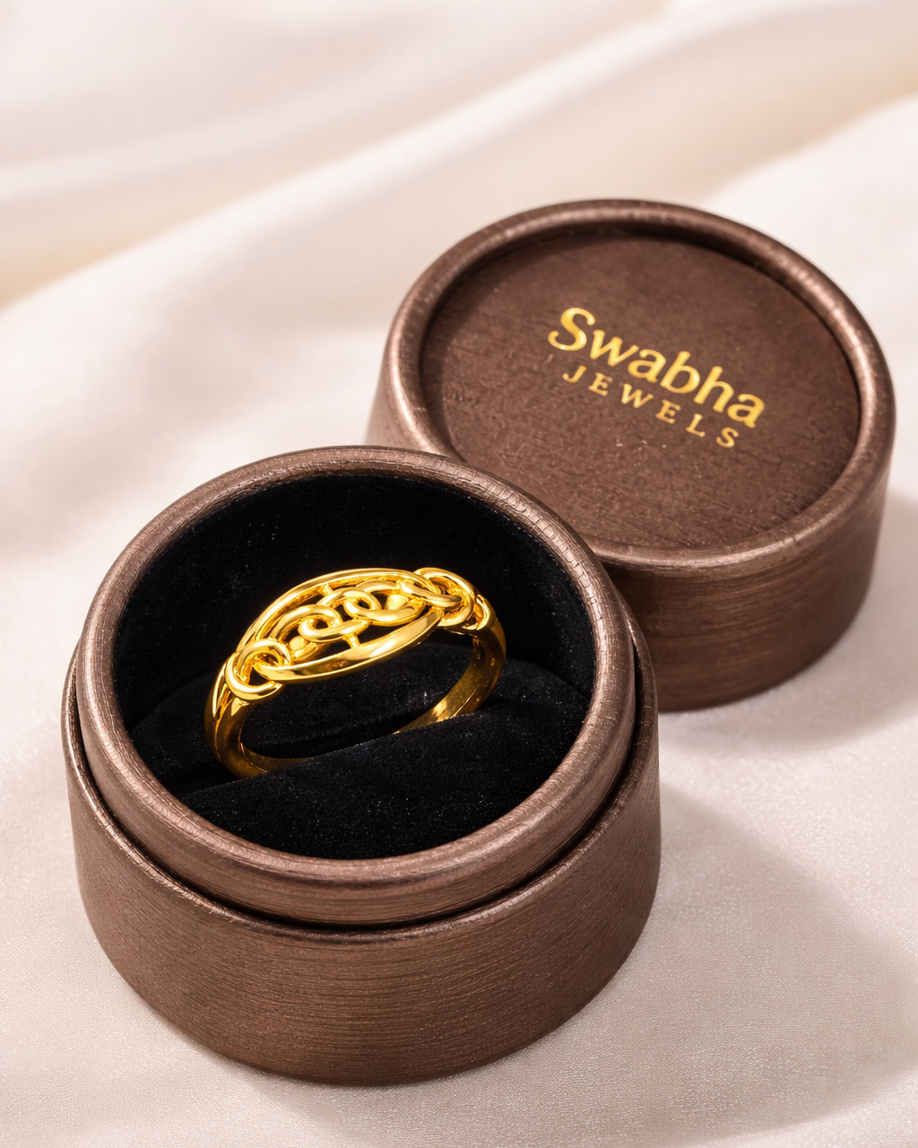 9K Infinity Link Chain Gold Ring