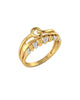 9K Two-Tone Gold Leaf Tiara Ring