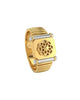 9K Men's Two-Tone Floral Dharma Wheel Signet Ring