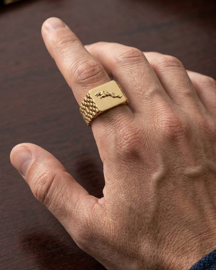 9K Gold Leaping Jaguar Ring