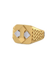 9K Gold Woven Basketweave Signet Ring