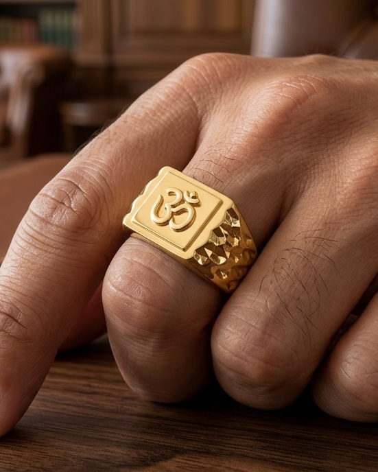 9K Gold Om signet Ring