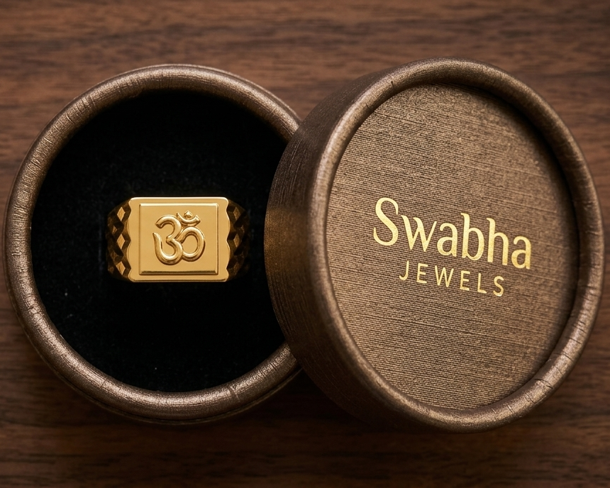 9K Gold Om signet Ring