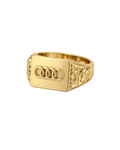 9K Regal Link Signet Ring