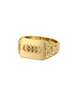 9K Gold Four-Ring Logo Signet Ring