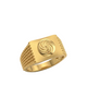 9K Men's Swirl Motif Gold Signet Ring