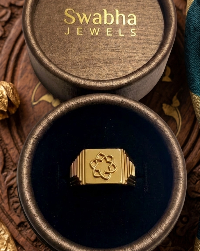 9K Sacred Geometry Signet Ring