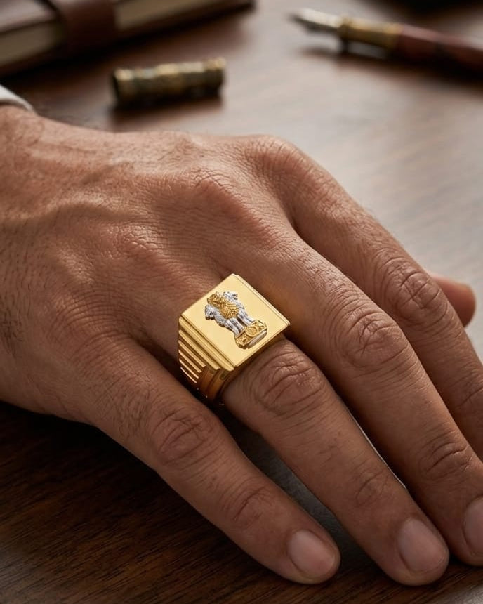 9K Ashoka Stambh Gents Ring