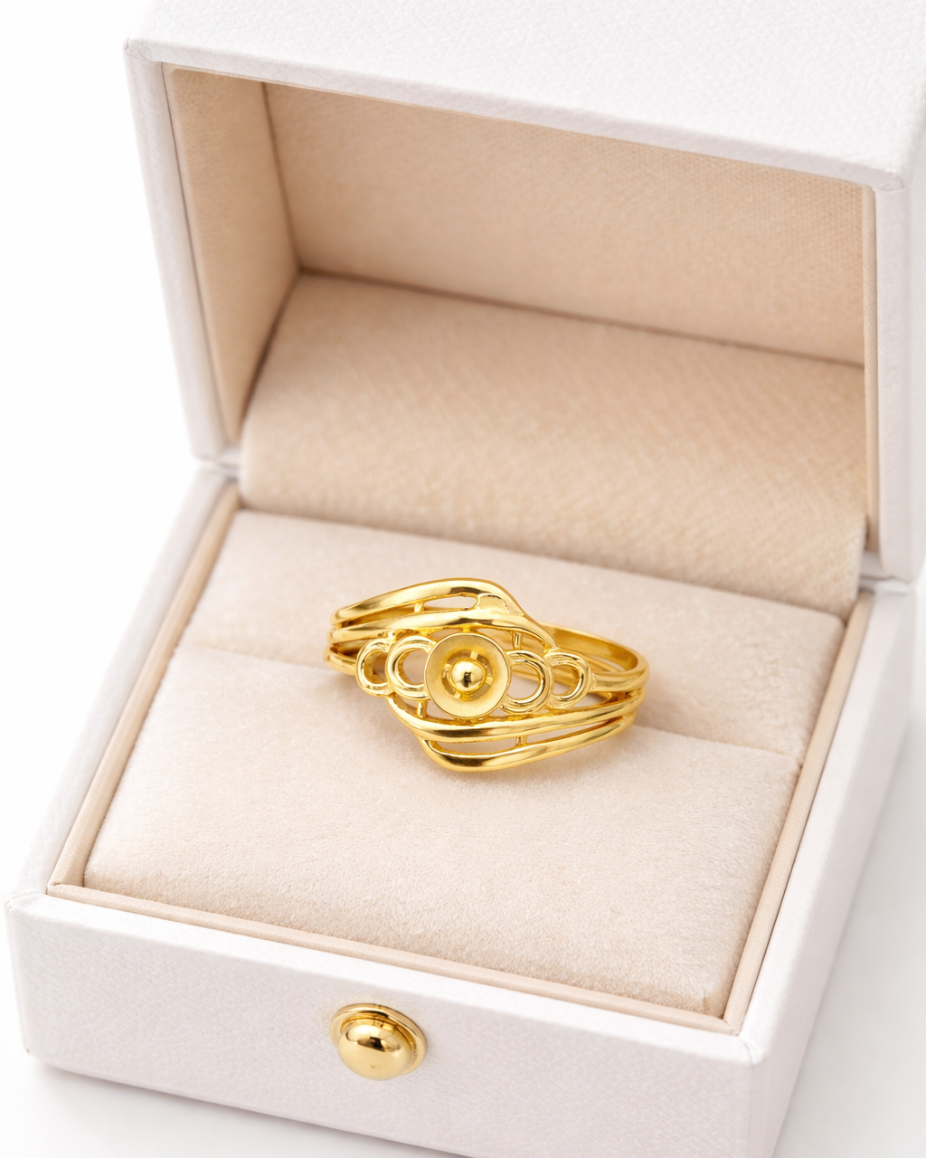 9K Gold Floral Swirl Cutwork Ring