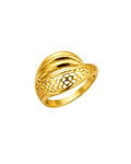 9K Gold Crossover Filigree Dome Ring