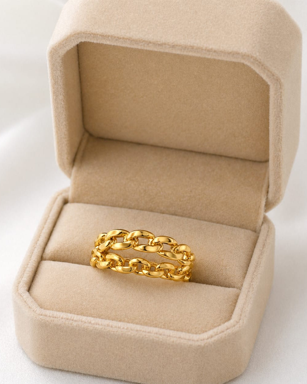 9K Chain Link Gold Ring