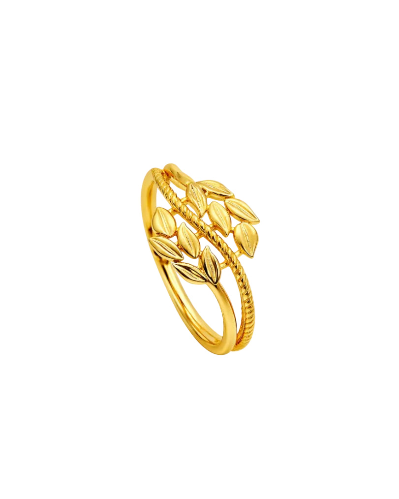 9K Laurel Leaf bypass Ring