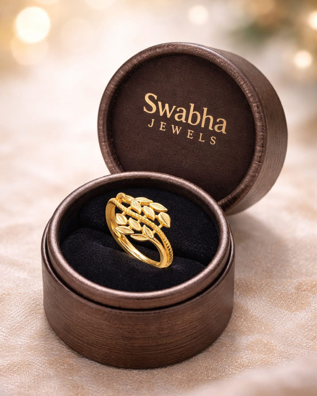 9K Laurel Leaf bypass Ring
