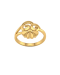 9K Floral Filigree Scroll Ring