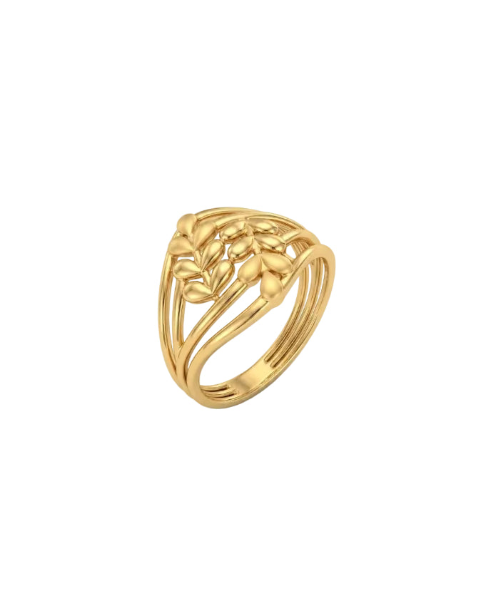9K Gold Multi-Strand Olive Leaf Ring