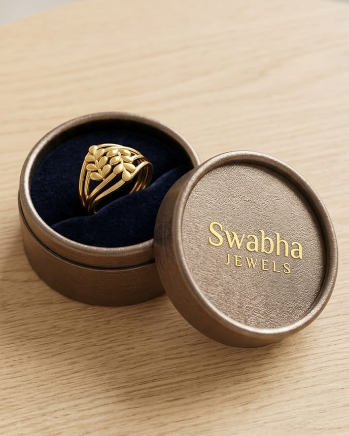 9K Gold Multi-Strand Olive Leaf Ring