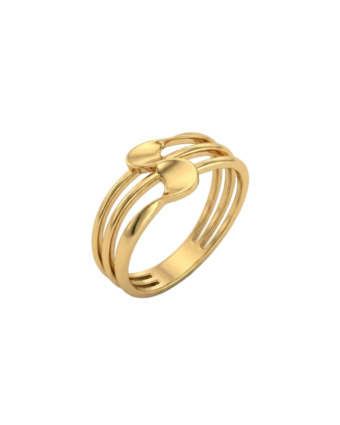9K Triple Band Interlocking Disc Ring