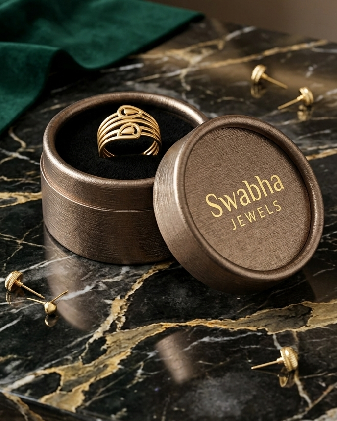 9K Gold Dual Heart Multi-Band Ring