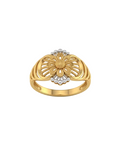 9K Floral Radiance Filigree Ring
