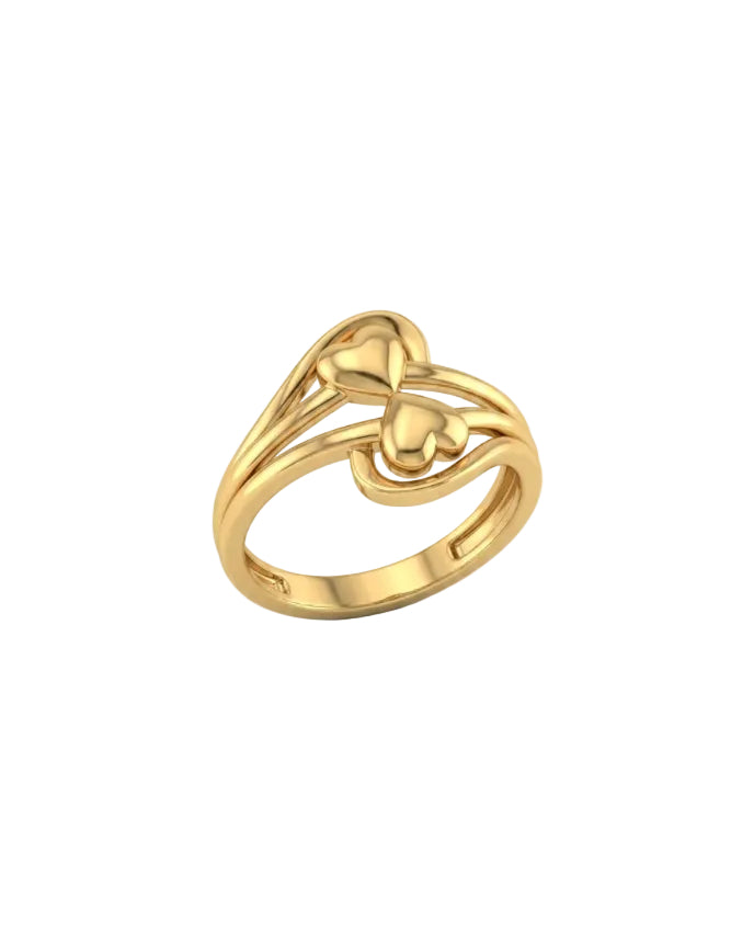 9K Gold Interlocking Knot Swirl Ring