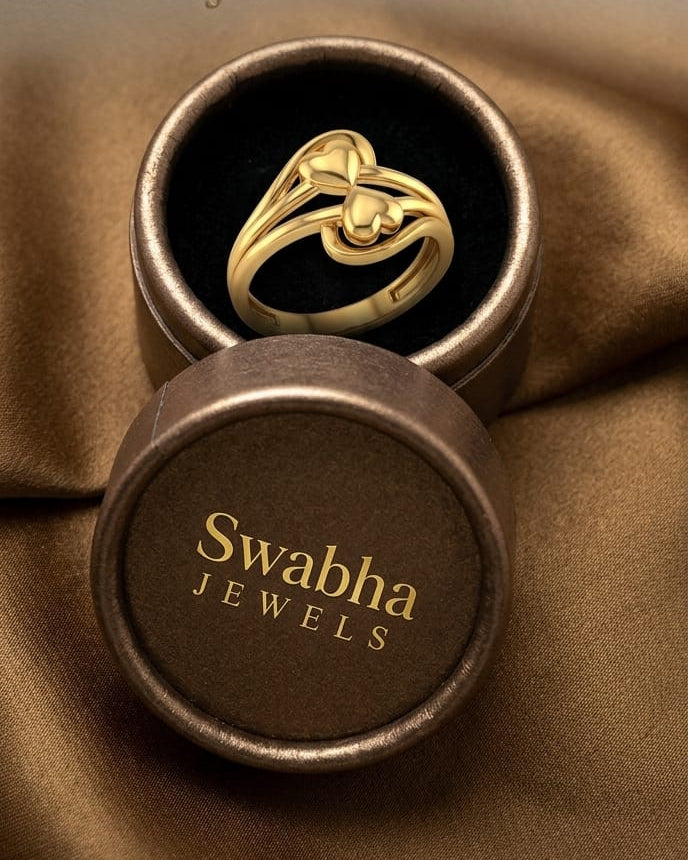 9K Gold Interlocking Knot Swirl Ring