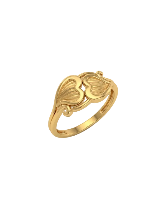 9K Double Heart Toi et Moi Ring