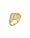 9K Two-Tone Gold Wave Filigree Ring