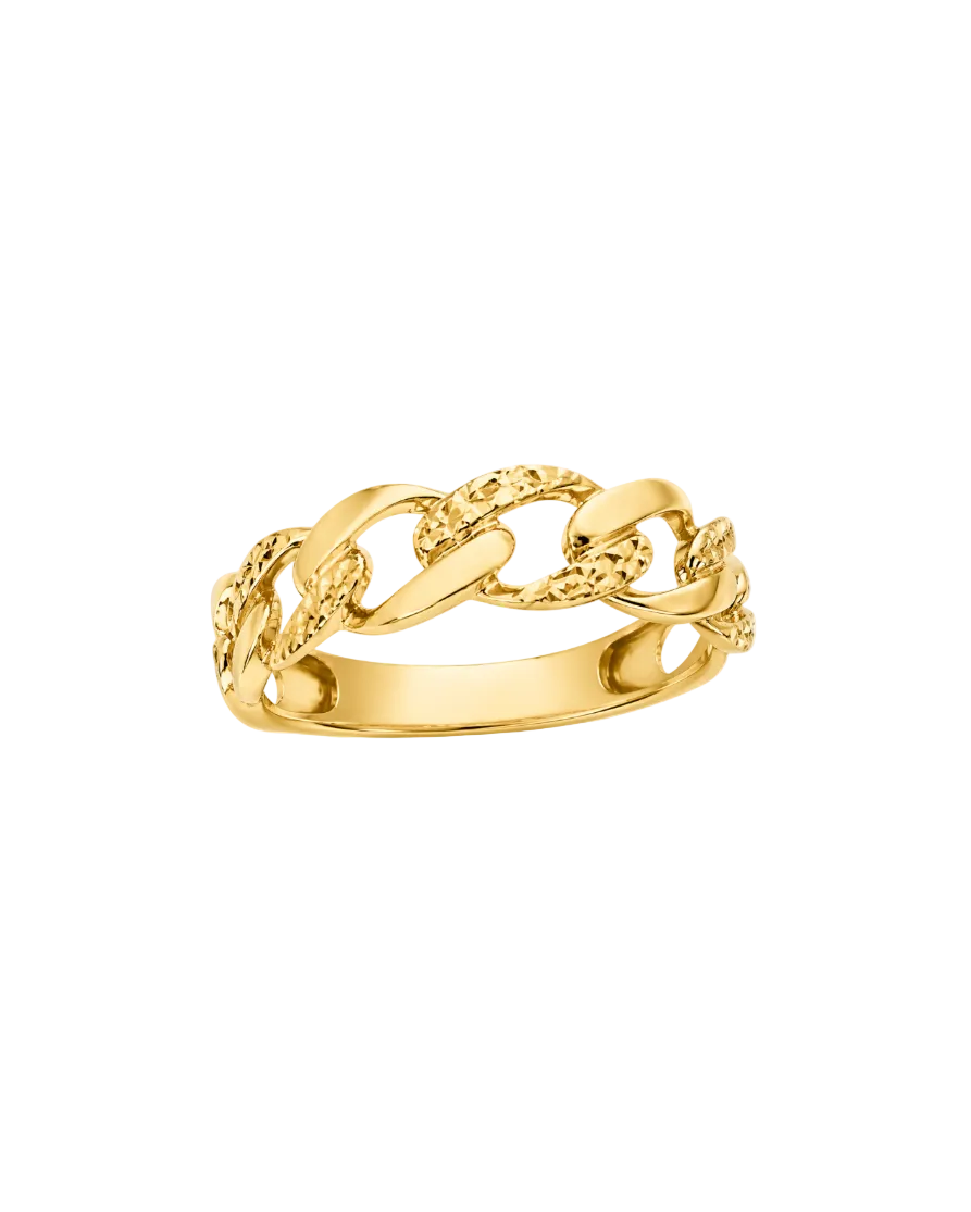 9K Diamond-Cut Curb Link Band