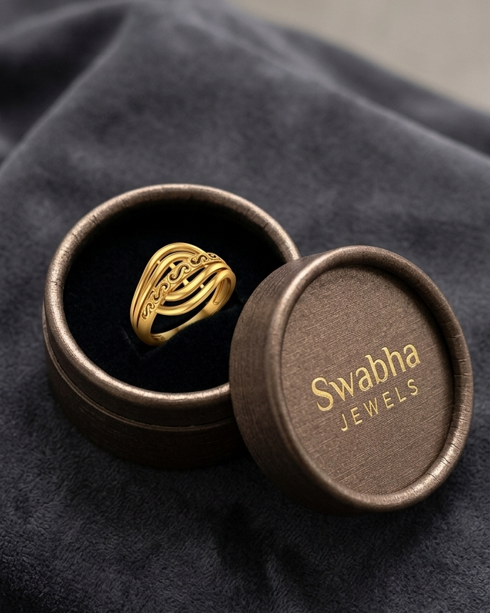 9K Gold Multi-Strand Olive Leaf Ring