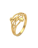 9K Gold Filigree Heart & Sunburst Ring