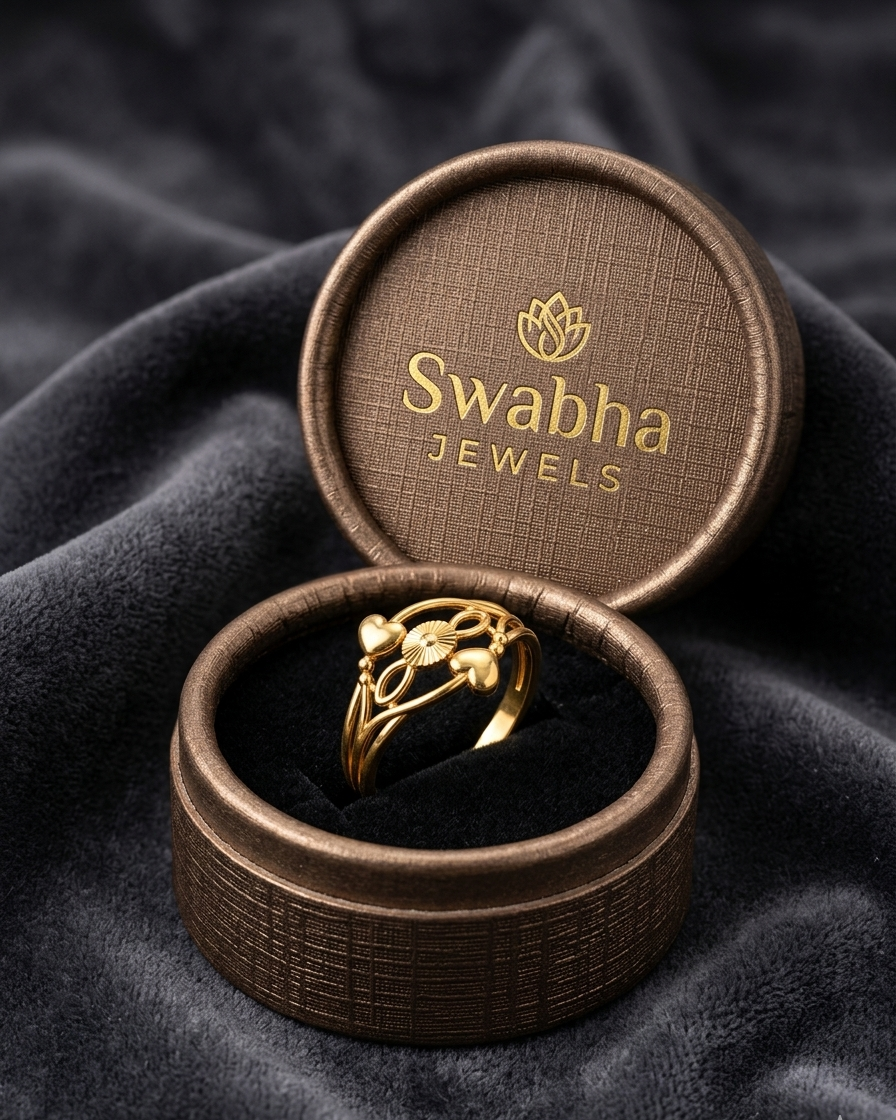 9K Gold Filigree Heart & Sunburst Ring